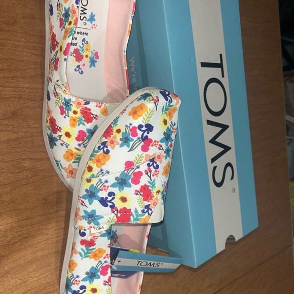 Toms Shoes - TOMS Multicolor Floral Canvas Slip-Ons